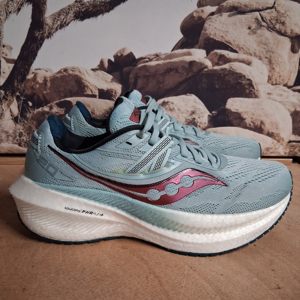 Saucony Triumph 20 Womens Running Shoes Blue Burgundy S10759-16 Sz 6.5